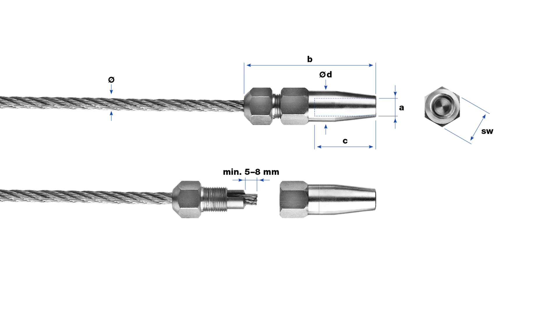 Internal thread end right-hand LT1 self-assembly