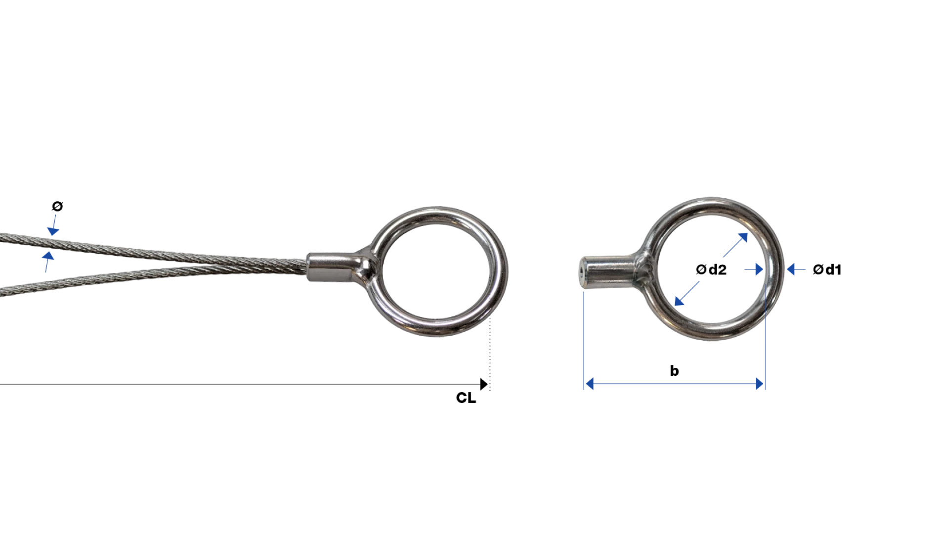 Ring Webnet flat swaged for two ropes