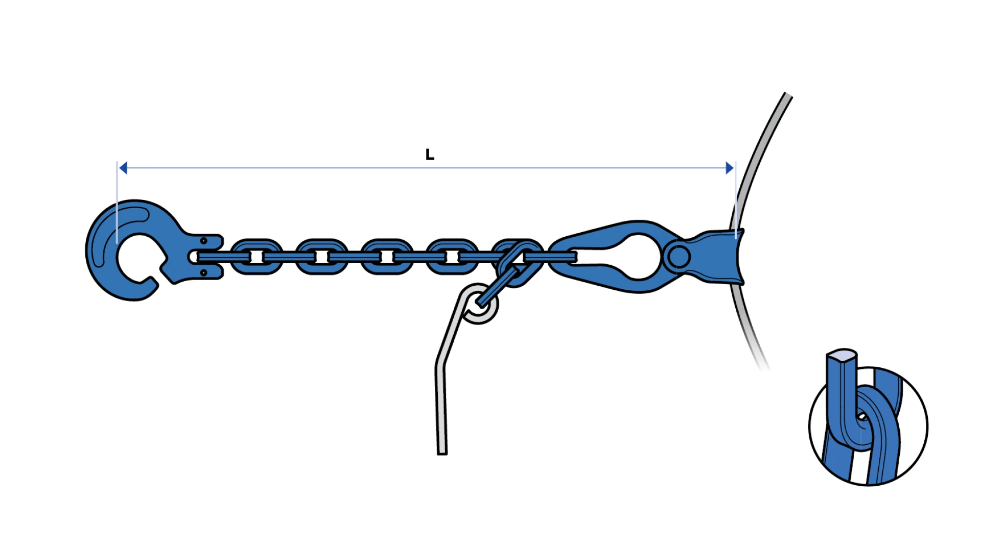 Square-link pulling chain