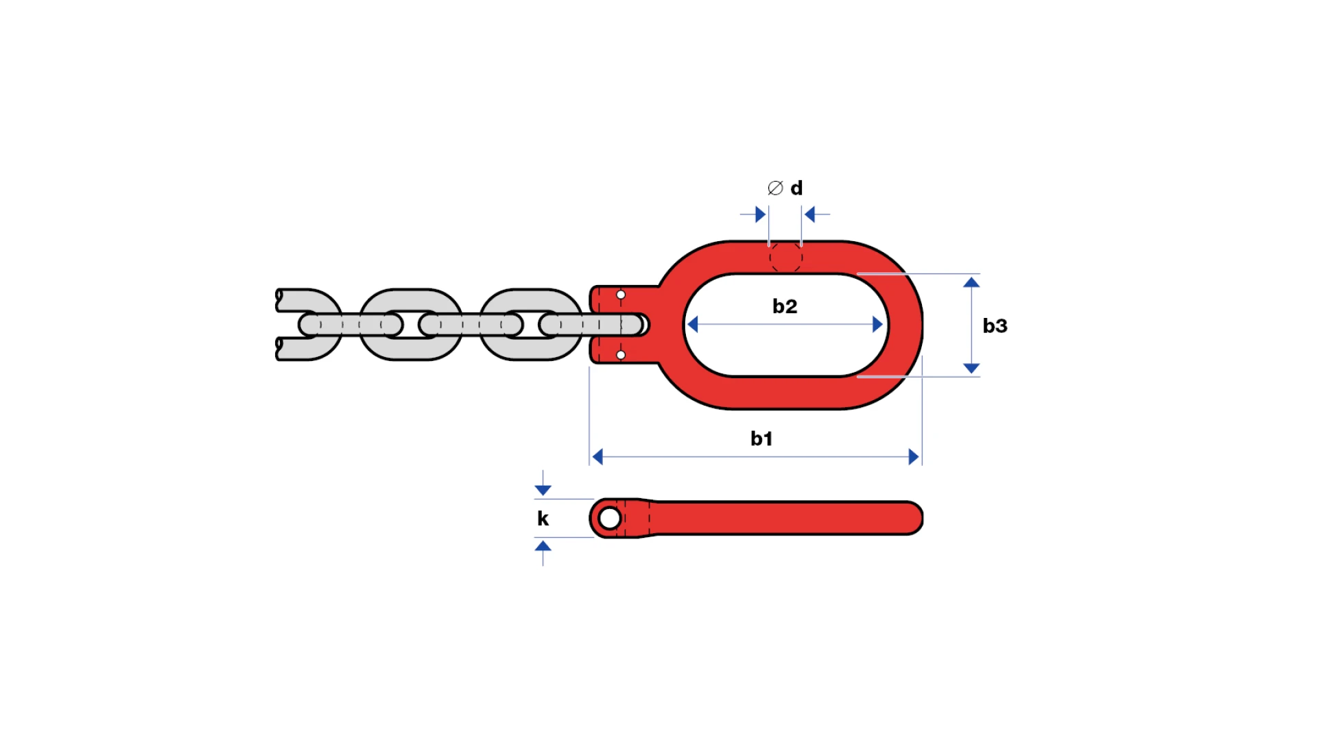 Reevable link with clevis  GK 8