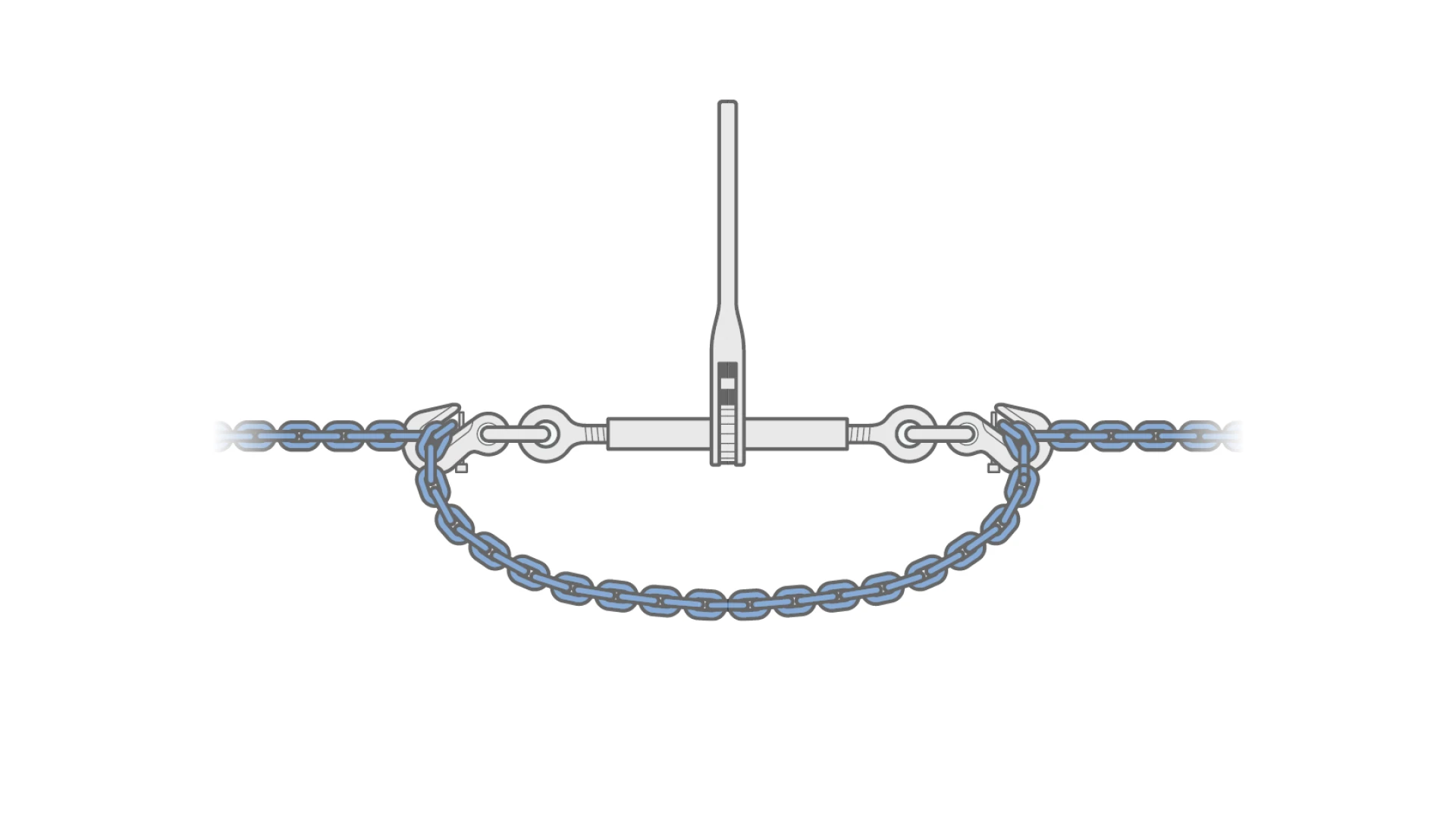 Binder chain with clevis sling hook on both ends  GK 10