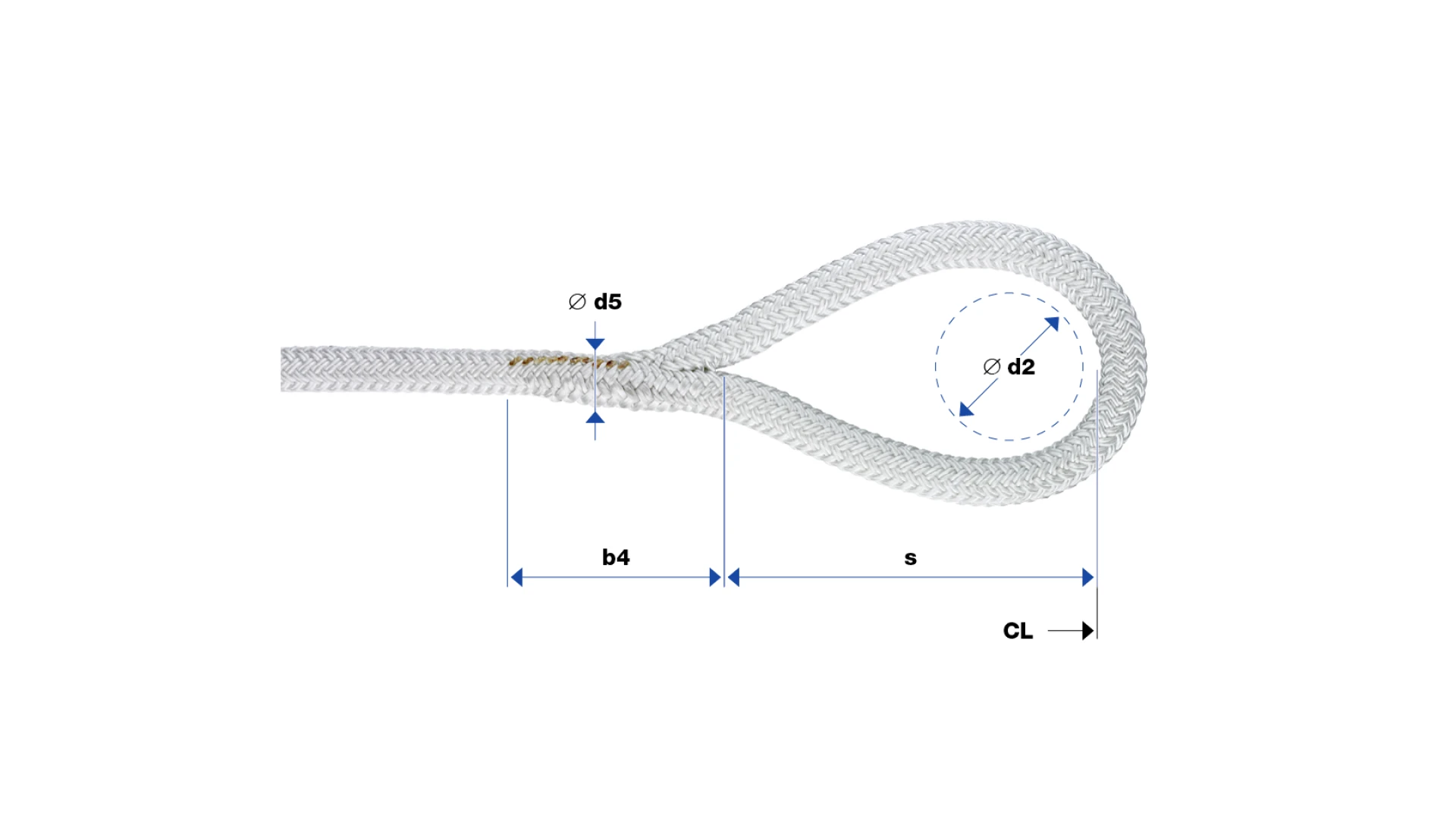 Loop without thimble spliced für Seil geflochten