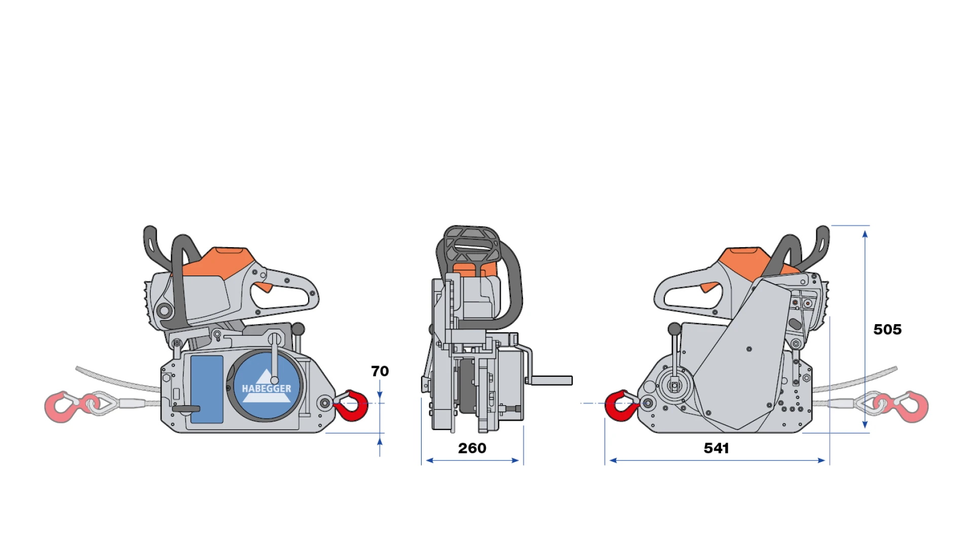 Habegger HIT-TRAC 8A battery-powered motorized rope hoist