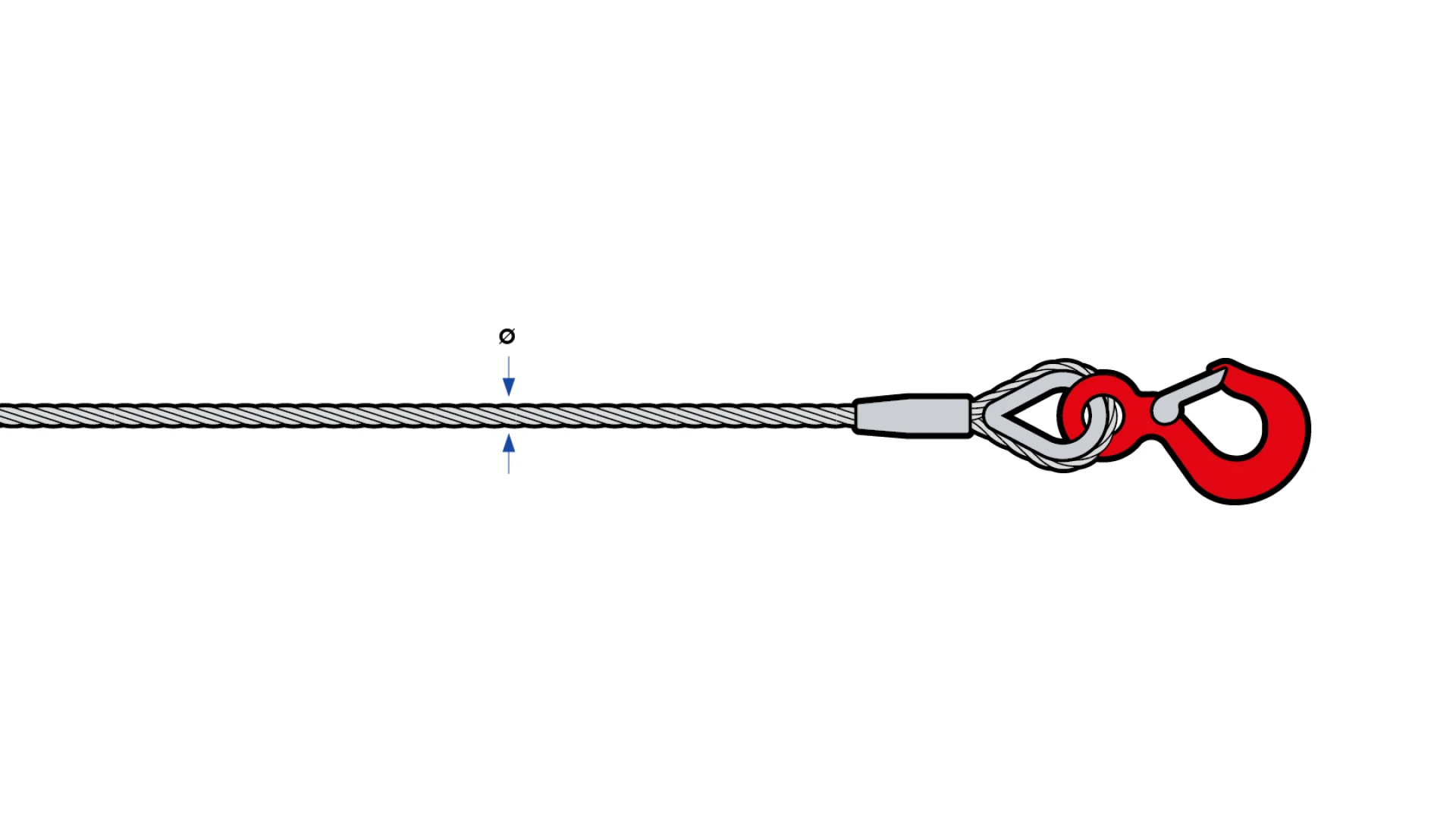 Hoist rope Habegger swaged for HIT-TRAC 8