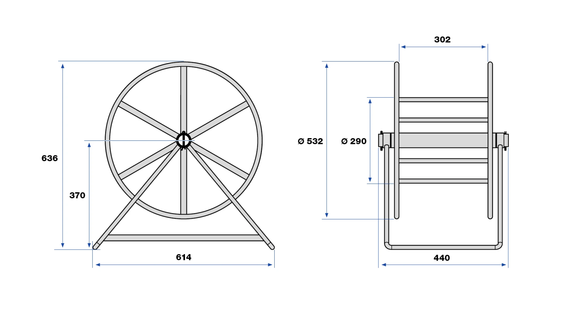 Reel   with block, size 4