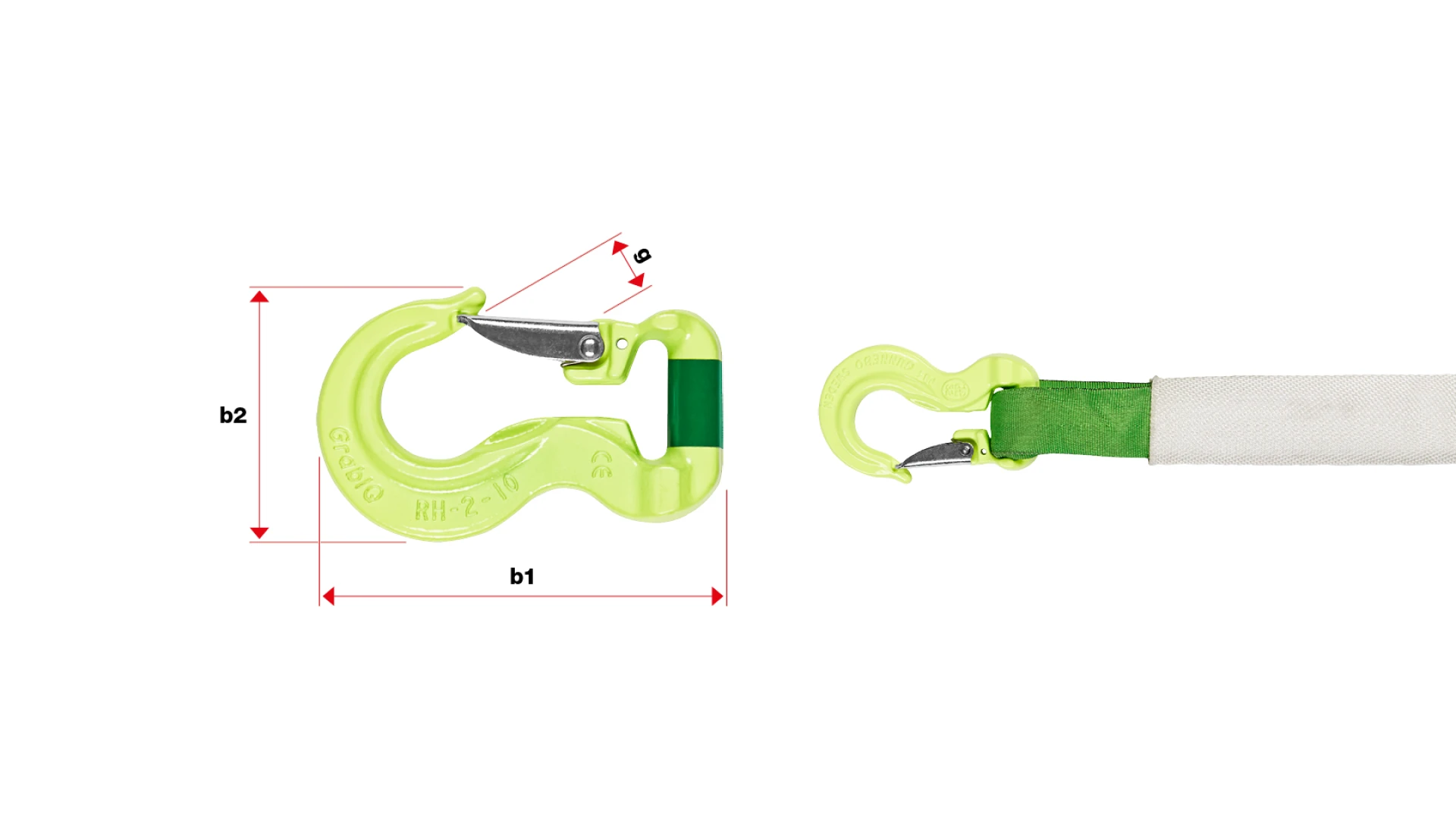 Hook for endless web sling type RSH