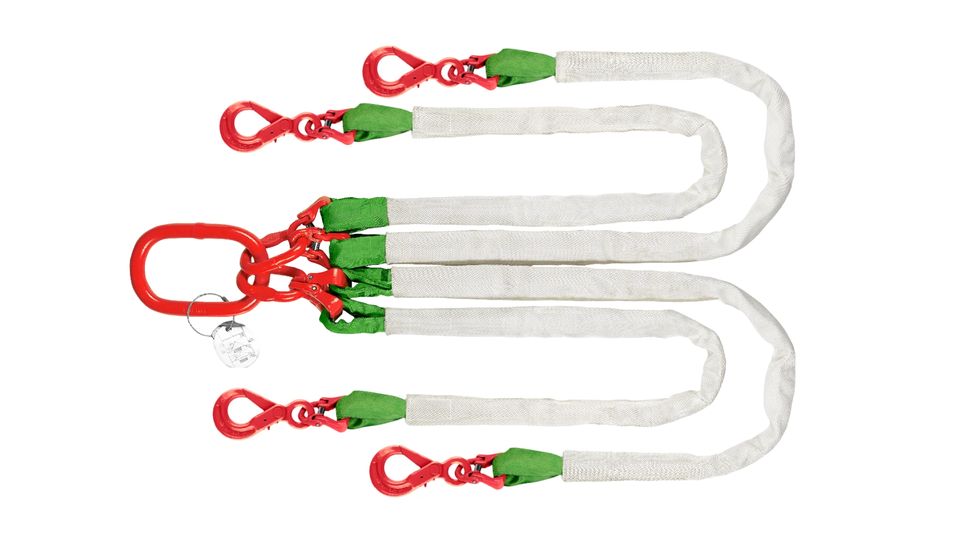 Endless web sling assembly four-leg  mit Sicherheitshaken