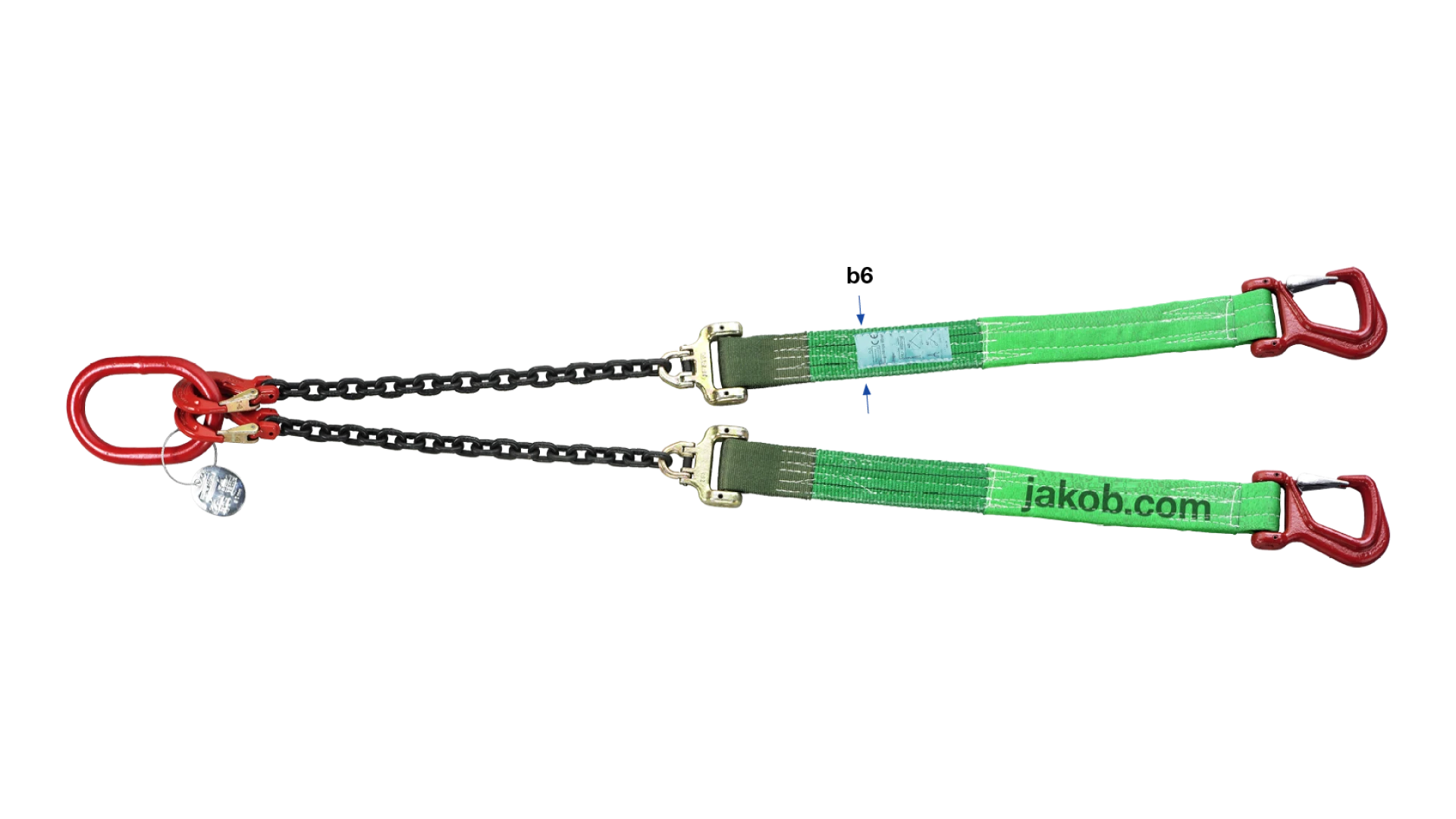 Reversible system web sling assembly two-leg  with clevis sling hook and sliding hook