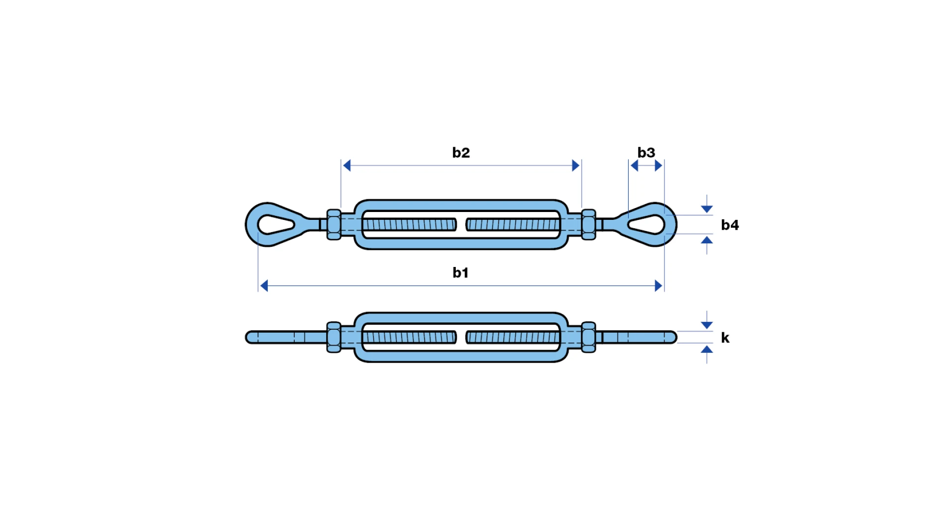 Turnbuckle with two eyes  Typ USA