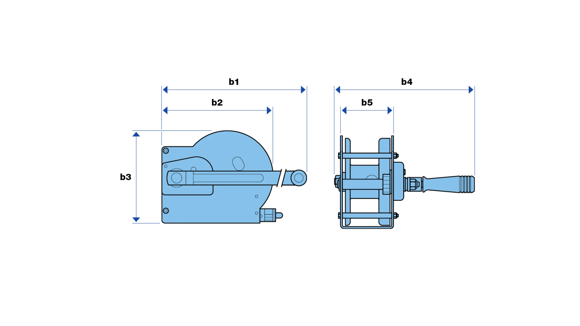 Hand winch with self-activating automatic brake
