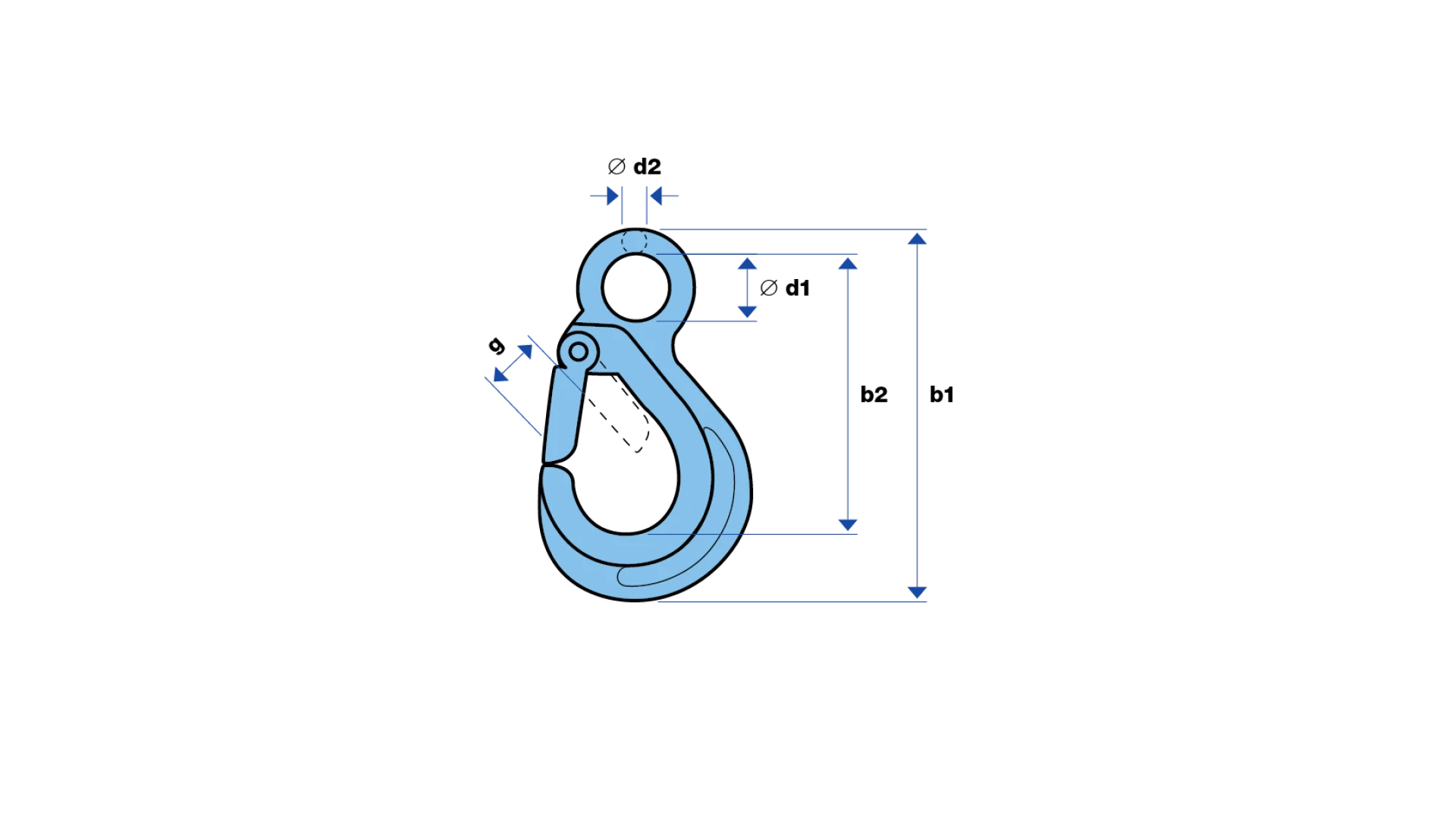 Eye slip hook with latch