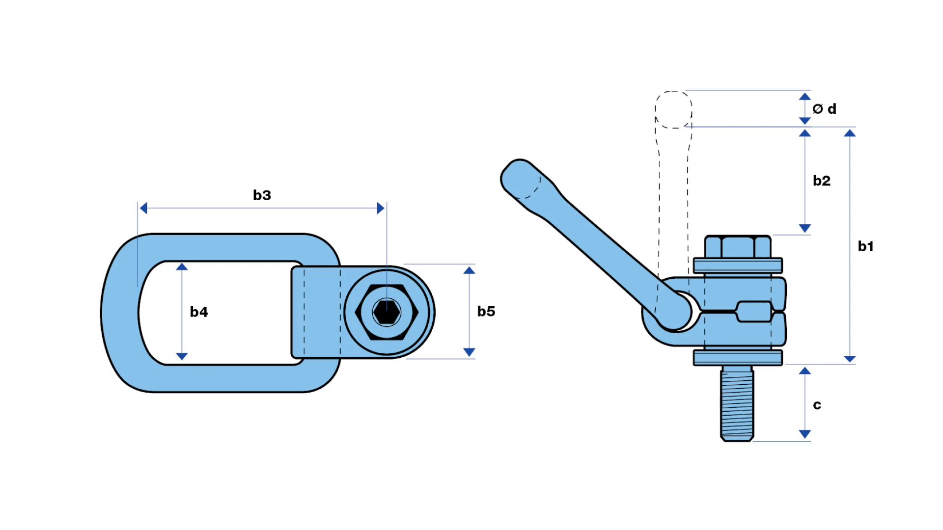 Lifting point with long screw