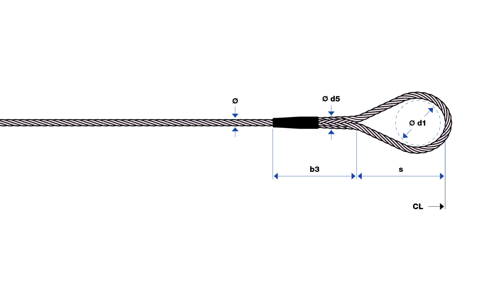 Loop with shrink-on tube spliced